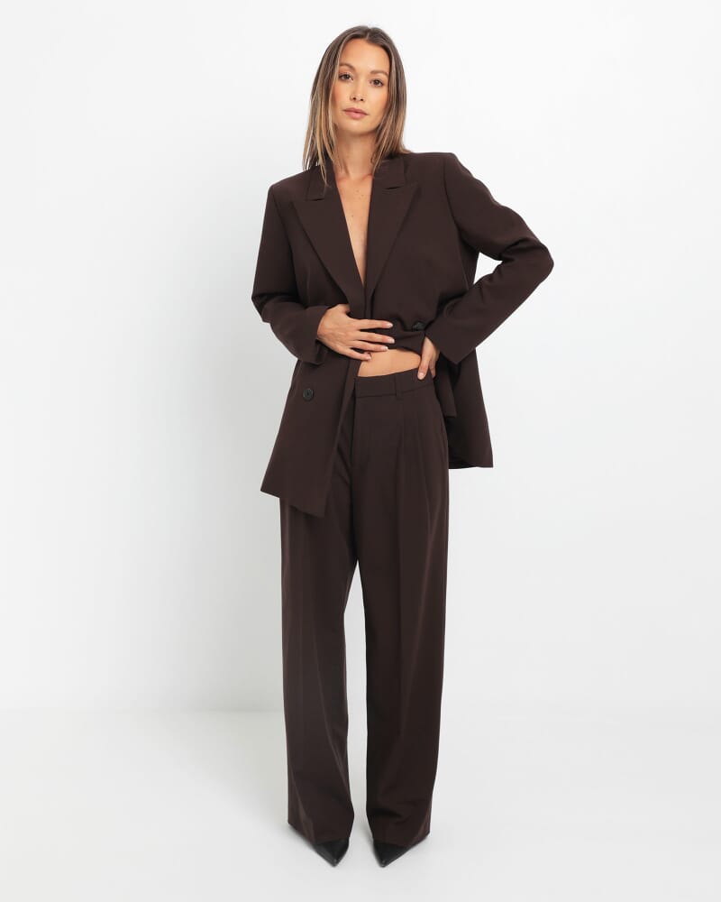 Rb X Jag Boyfriend Blazer in DARK CHOCOLATE