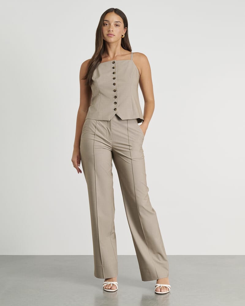 Gia Square Neck Vest in MUSHROOM