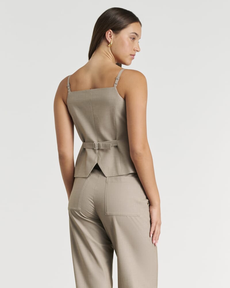 Gia Square Neck Vest in MUSHROOM