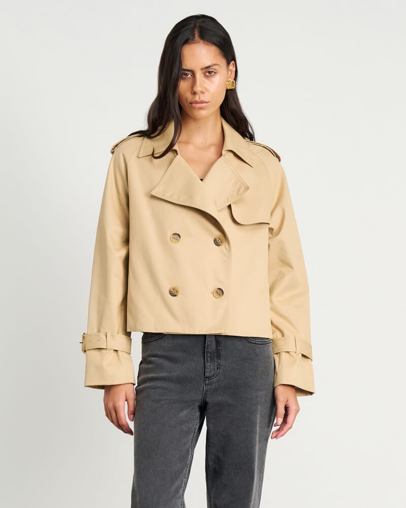 Charlotte Crop Trench in TAN