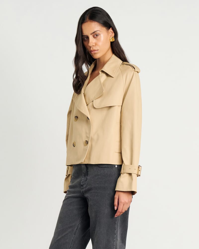 Charlotte Crop Trench in TAN