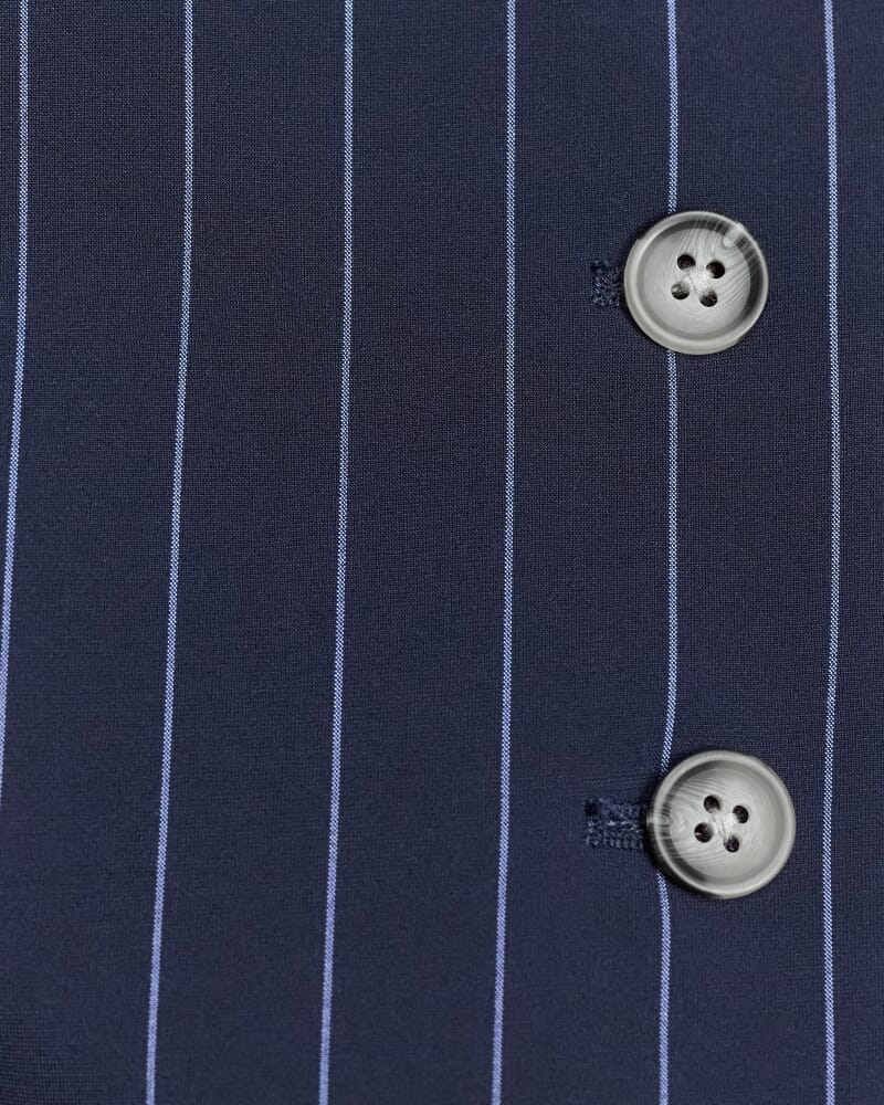 Gia Pinstripe Vest in NAVY/WHITE