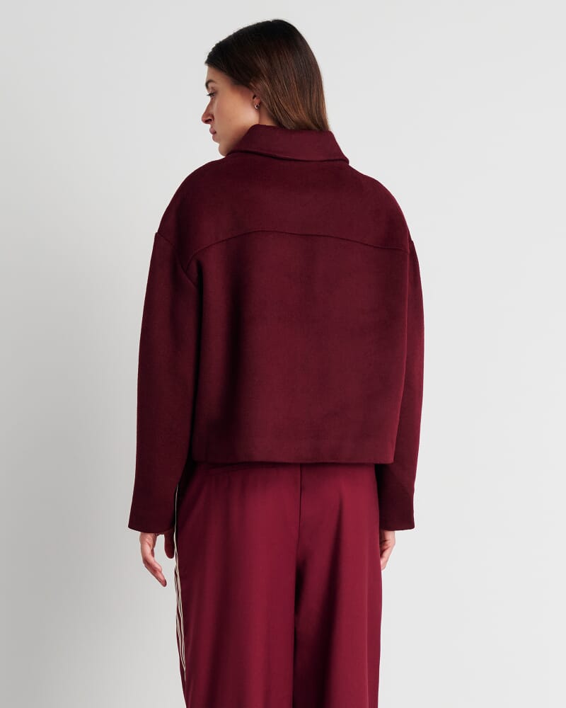 Rosella Wool Crop Jacket in WINE