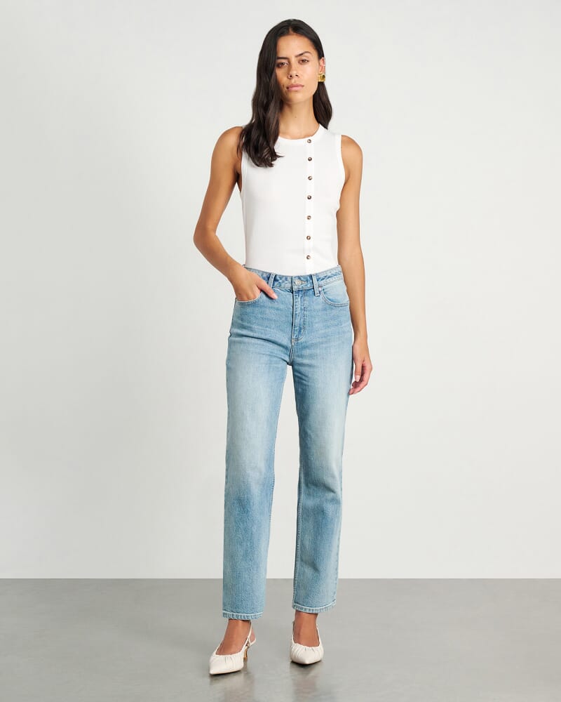 Riley Straight Crop Jean in LIGHT VINTAGE