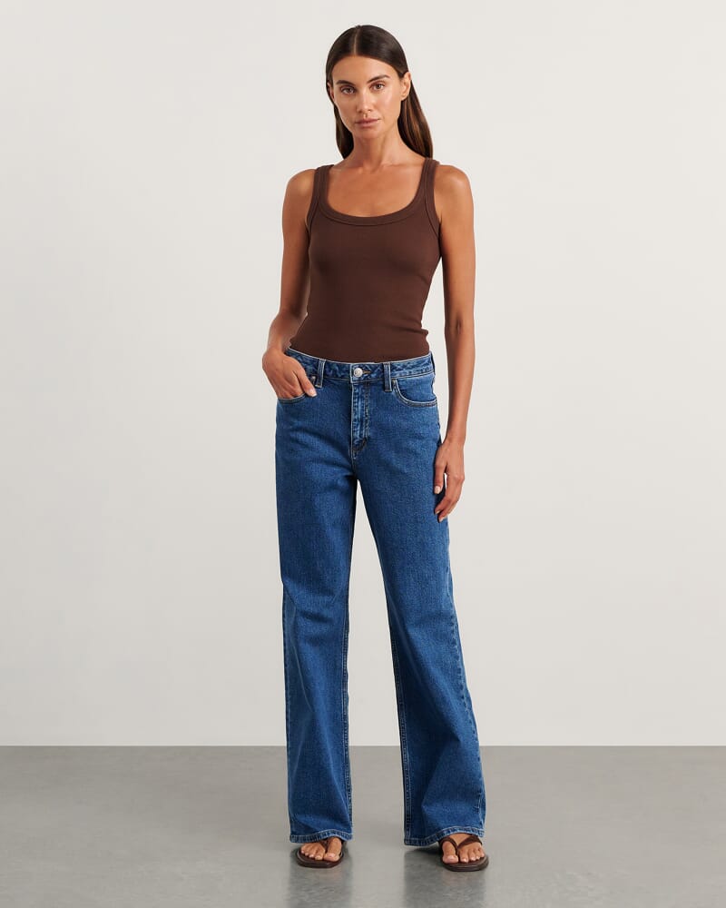 Billie Wide Leg Jean in BLUE WASH