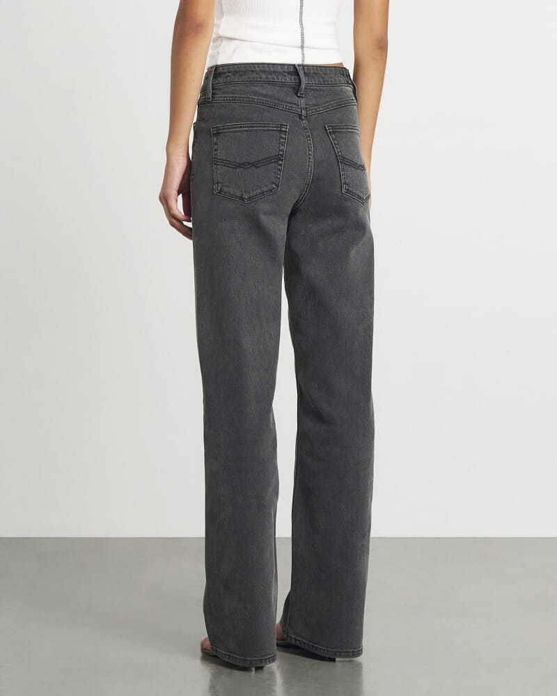 Billie Wide Leg Jean in WASHED BLACK