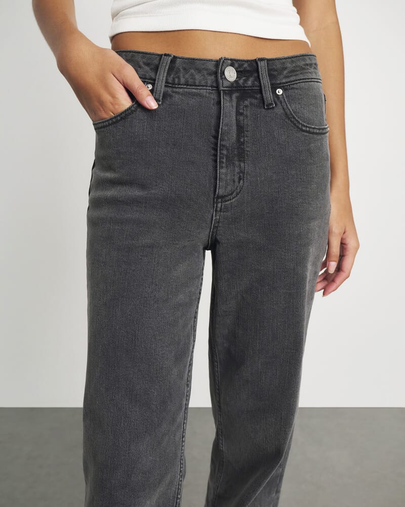 Billie Wide Leg Jean in WASHED BLACK