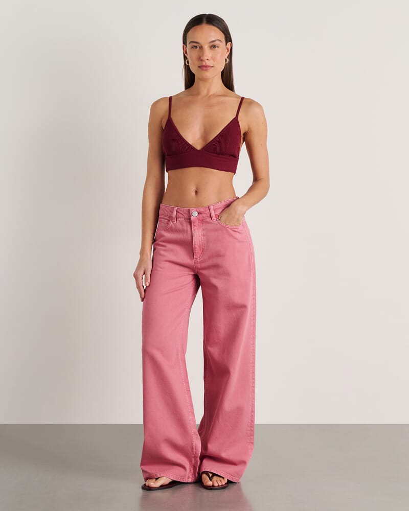 Loe Mid Rise Jean in TEA ROSE