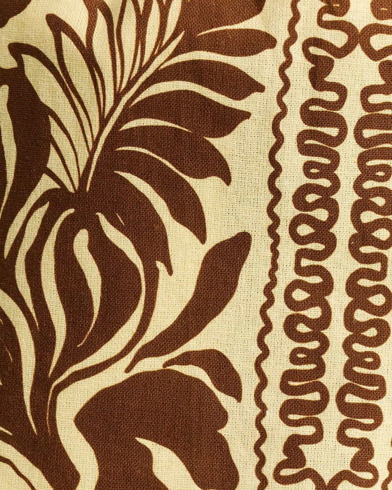 Botanica Linen Wide Leg Pant in BROWN/GOLD