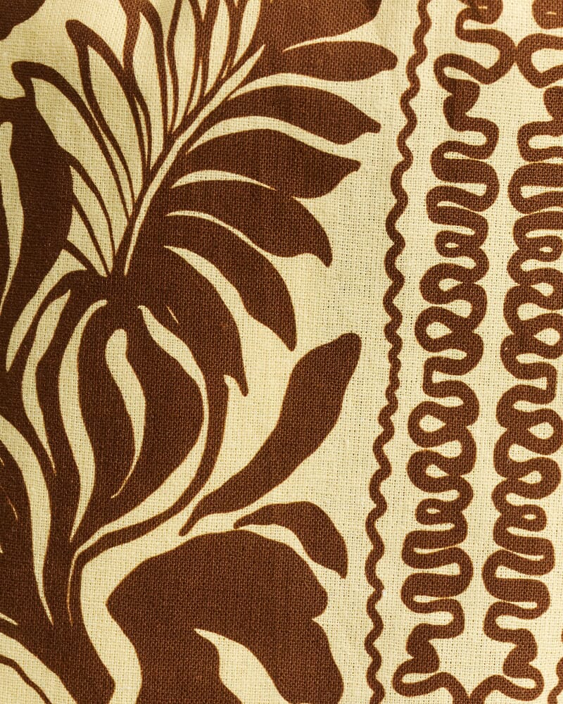 Botanica Linen Wide Leg Pant in BROWN/GOLD