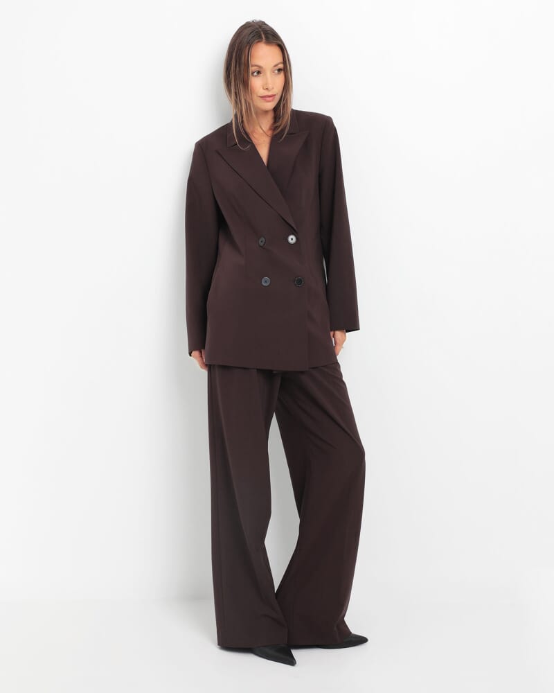 Rb X Jag Double Pleat Pant in DARK CHOCOLATE