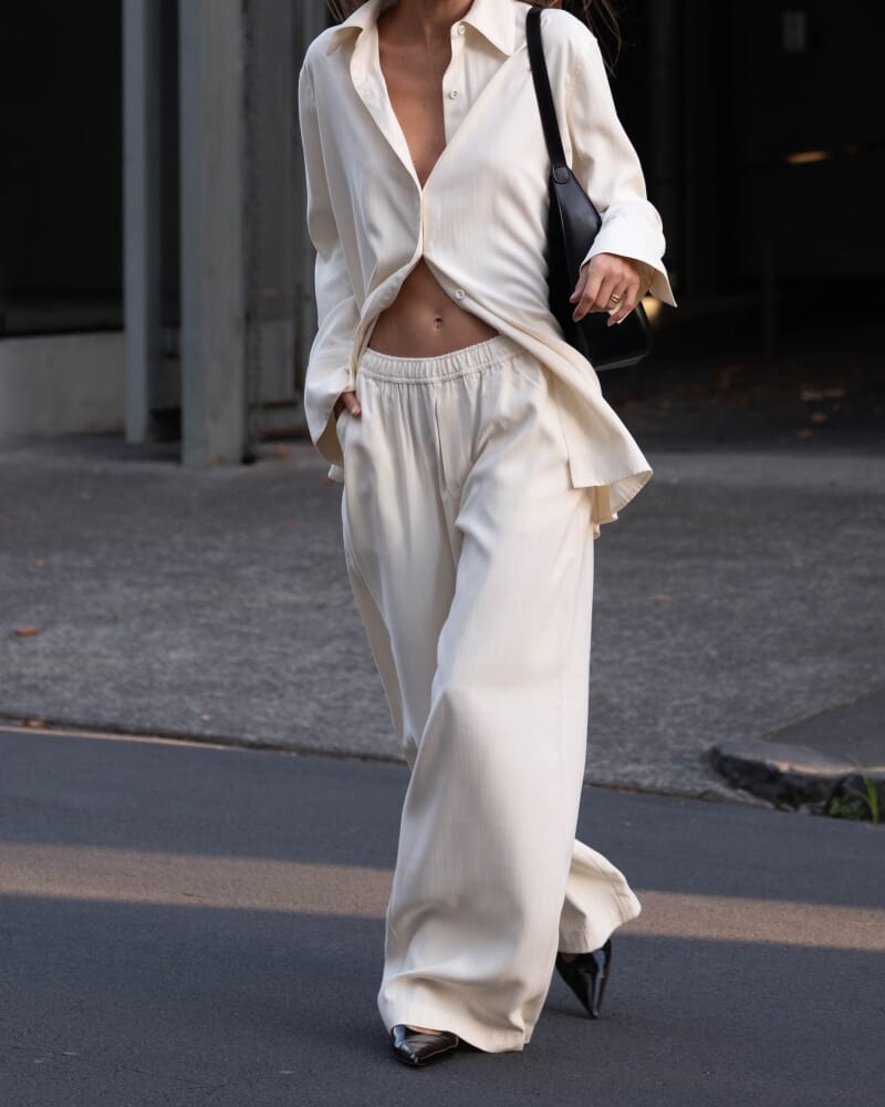 Rb X Jag Stripe Lounge Pant in MILK