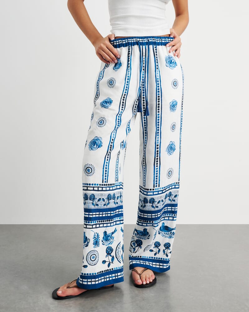 Lovebird Relaxed Pant in IVORY/MULTI