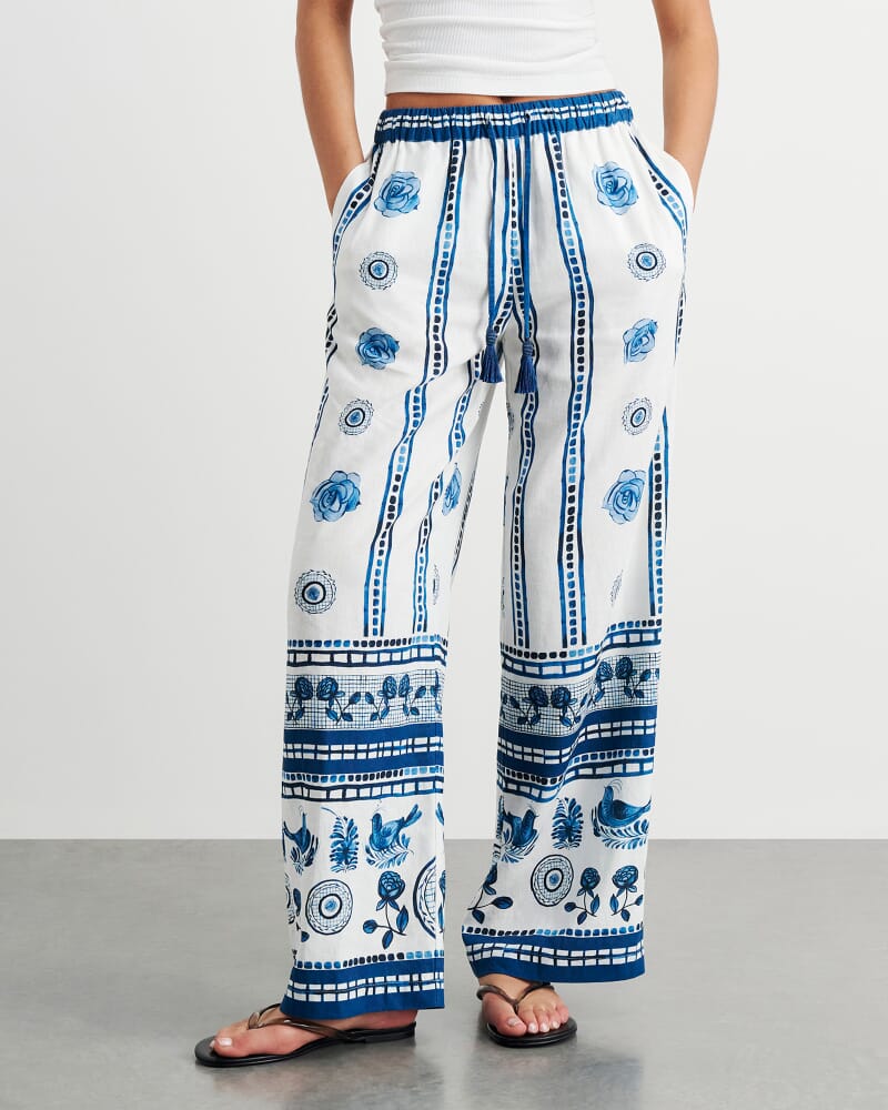 Lovebird Relaxed Pant in IVORY/MULTI