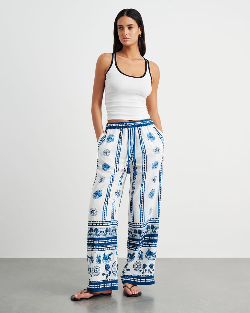 Lovebird Relaxed Pant in IVORY/MULTI