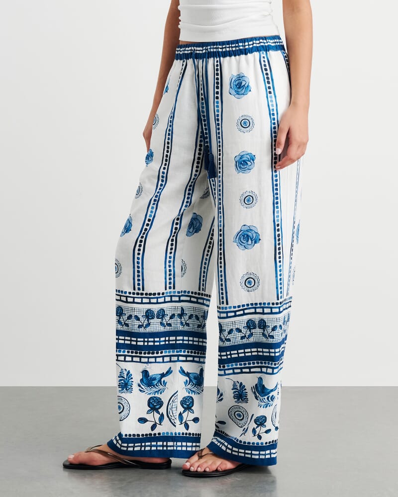 Lovebird Relaxed Pant in IVORY/MULTI