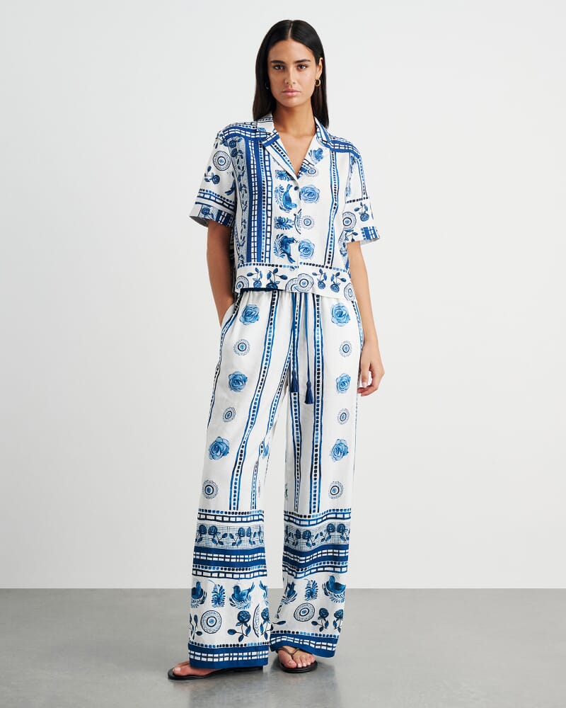 Lovebird Relaxed Pant in IVORY/MULTI