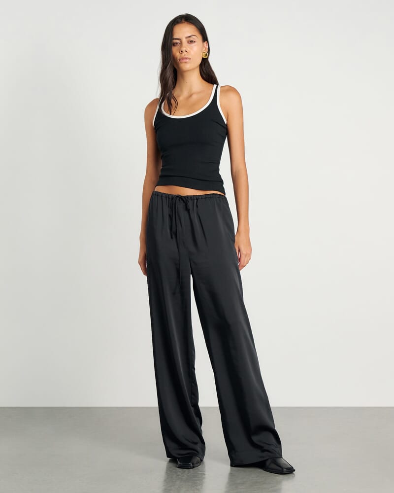 Maddi Drawcord Pant in BLACK