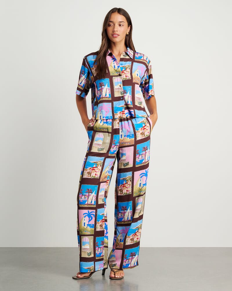 Panorama Relaxed Pant in BROWN MULTI