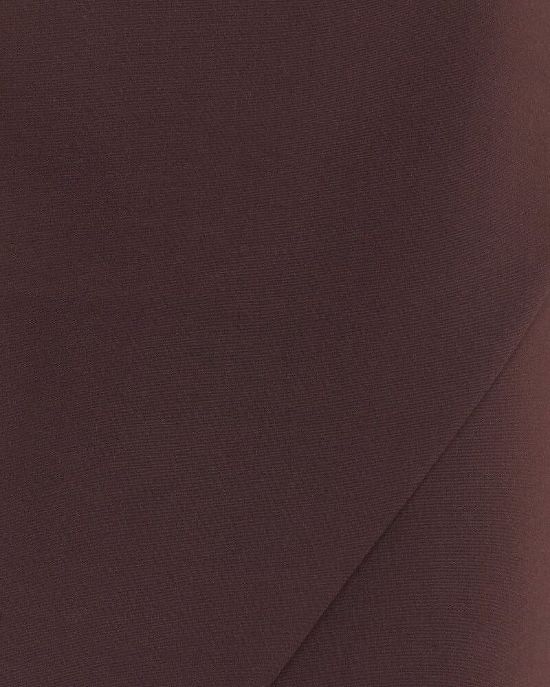 Gia Asymmetric Mini Skirt in DARK CHOCOLATE