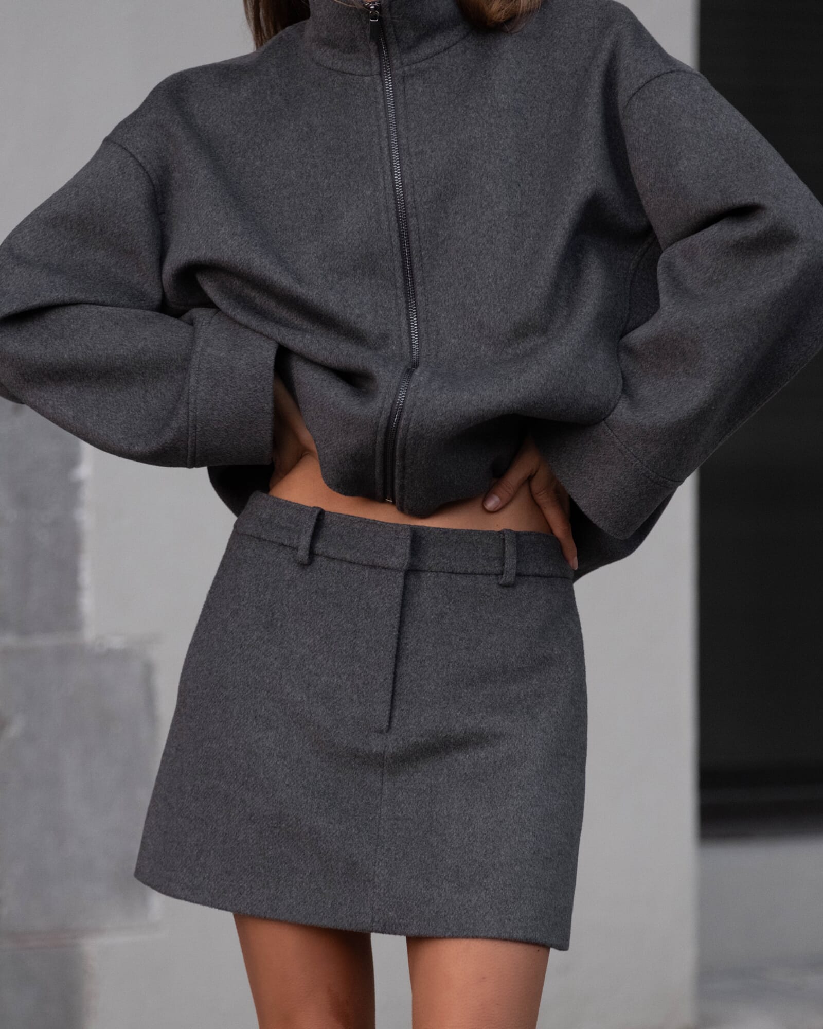 Rb X Jag Wool Blend Mini Skirt