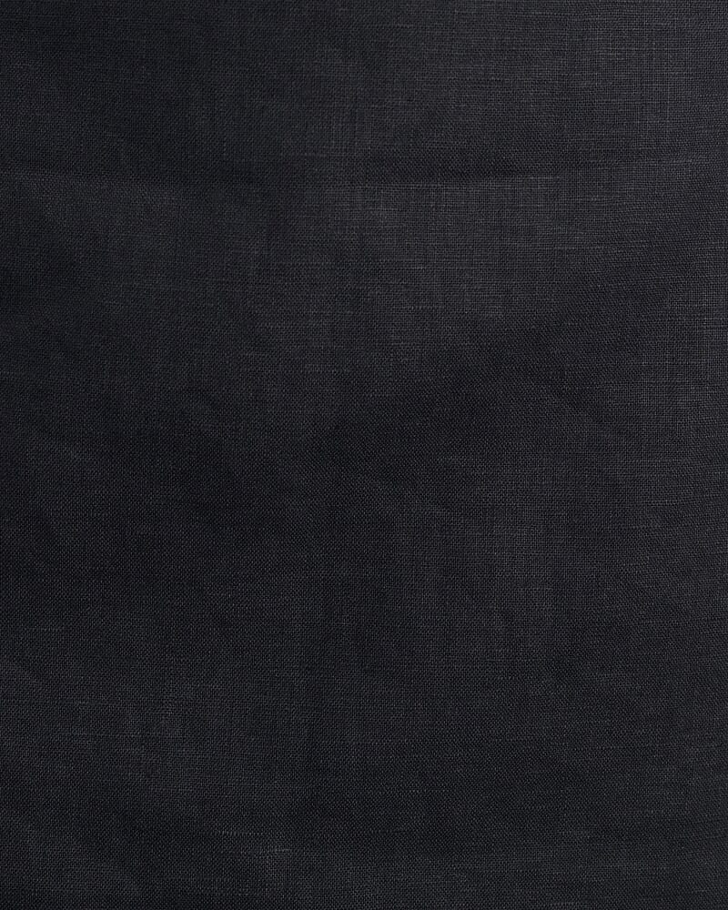 Stella Linen Wrap Mini Skirt in BLACK