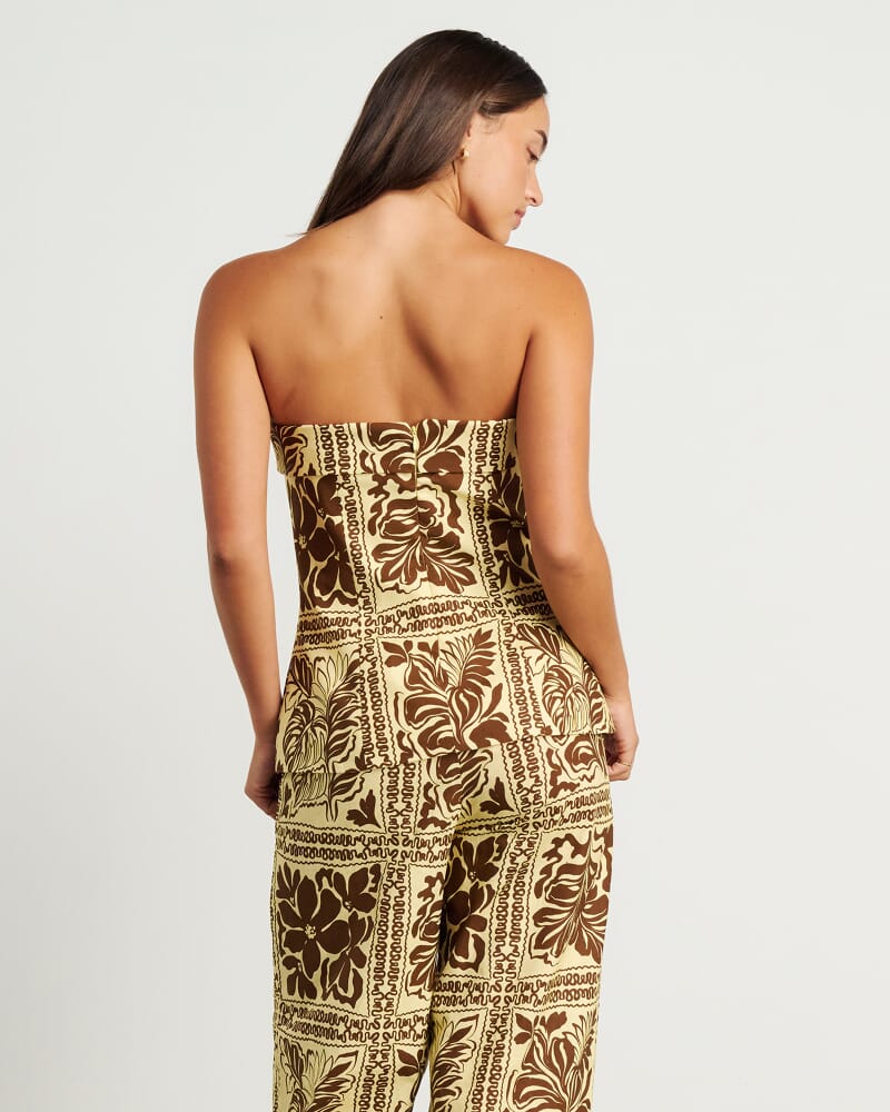 Botanica Linen Panel Bodice in BROWN/GOLD