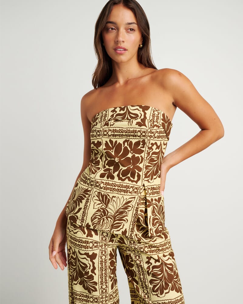 Botanica Linen Panel Bodice in BROWN/GOLD