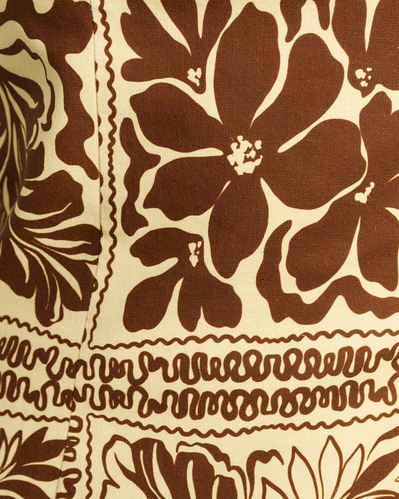 Botanica Linen Panel Bodice in BROWN/GOLD