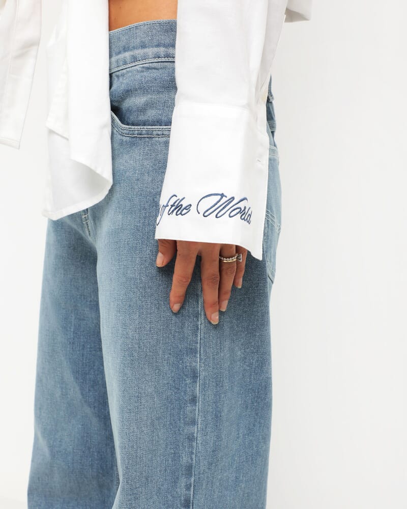 Rb X Jag Oxford Long Sleeve Shirt in WHITE