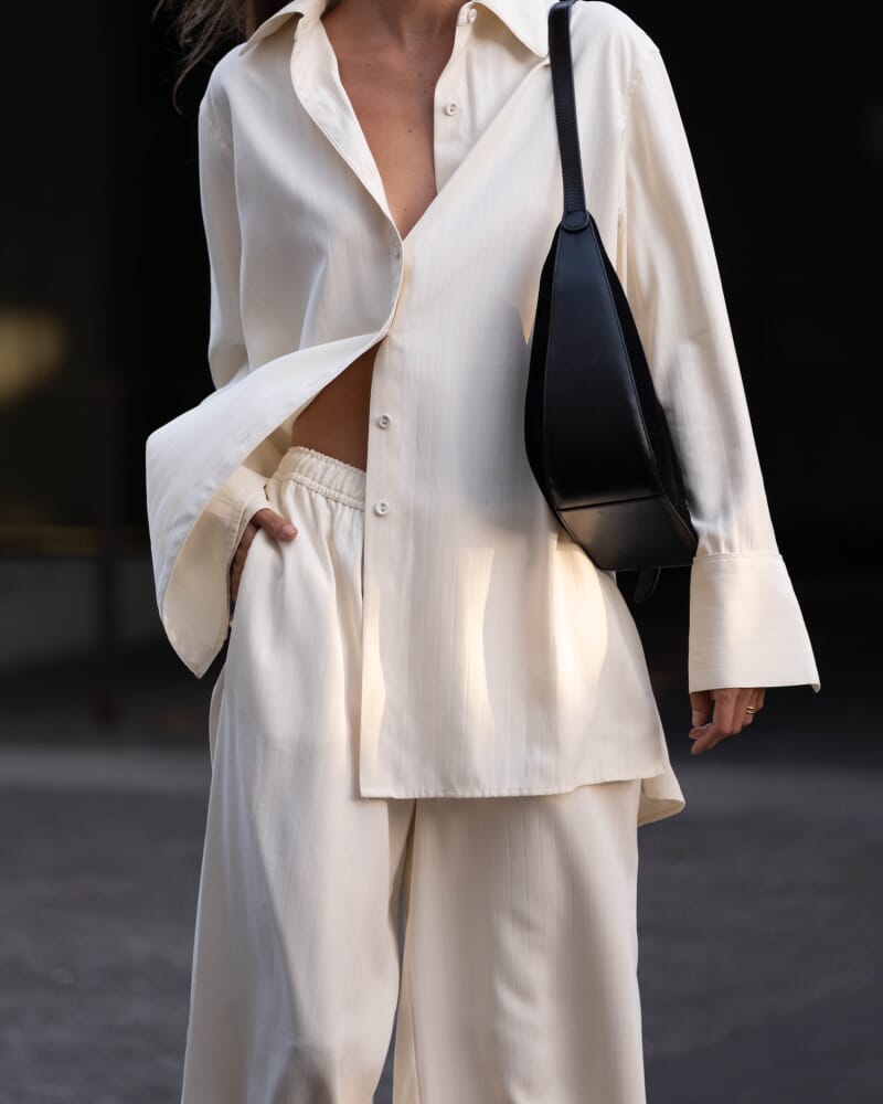 Rb X Jag Stripe Lounge Shirt in MILK