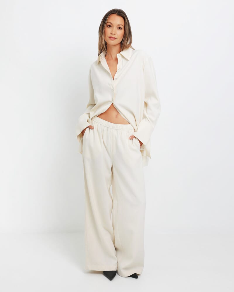 Rb X Jag Stripe Lounge Shirt in MILK