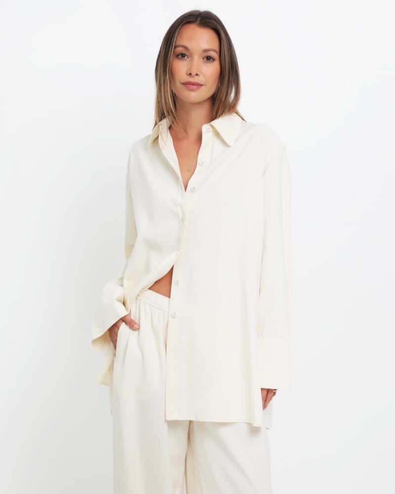 Rb X Jag Stripe Lounge Shirt in MILK