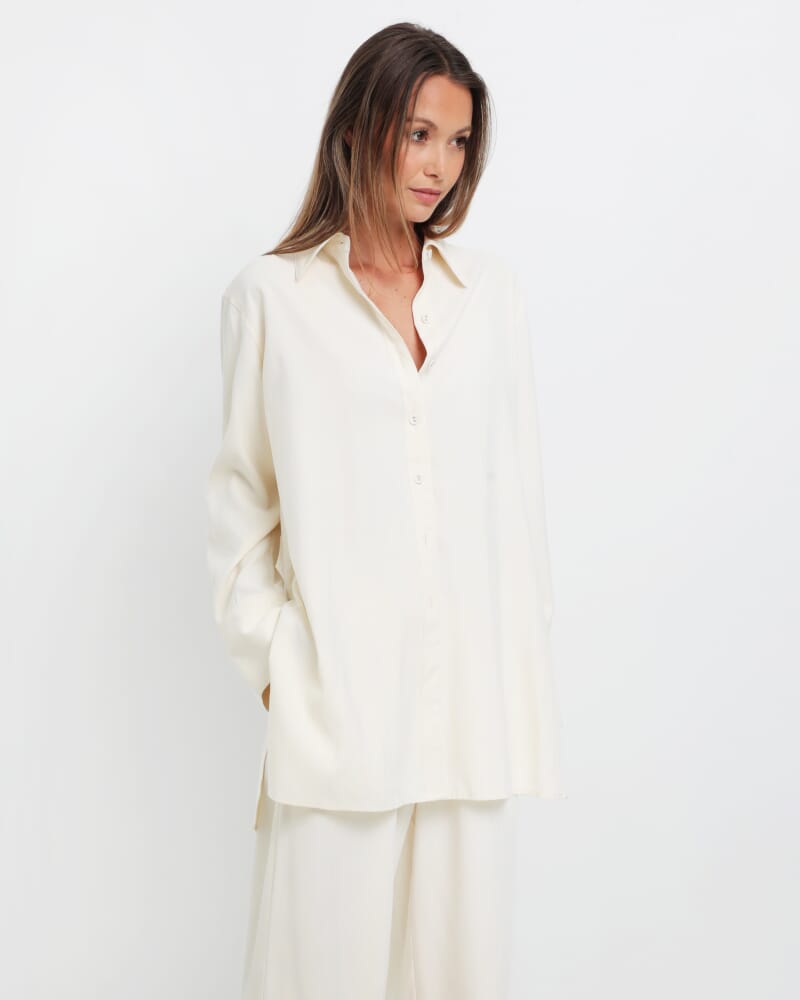 Rb X Jag Stripe Lounge Shirt in MILK