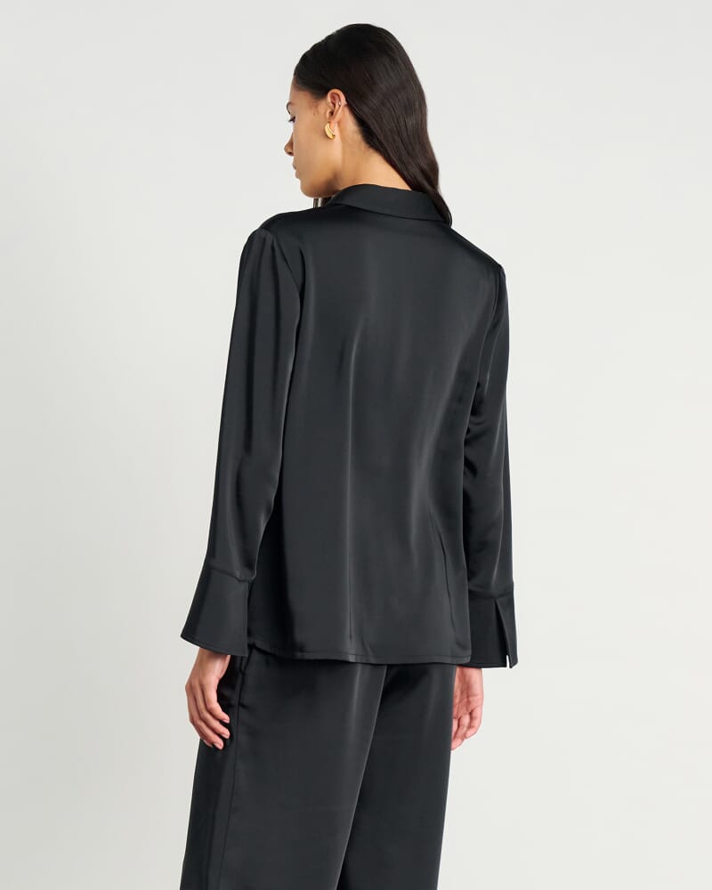 Maddi Tie Shirt in BLACK