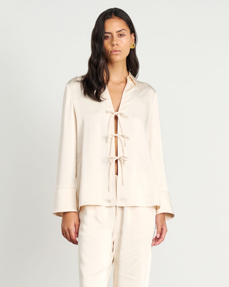 Maddi Tie Shirt in SHELL