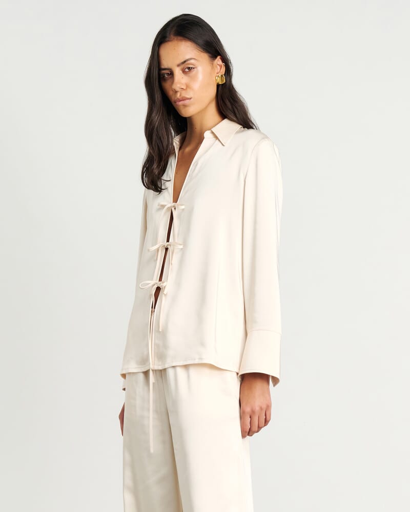 Maddi Tie Shirt in SHELL