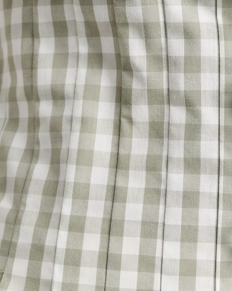 Poppy Gingham Top in GREEN TEA