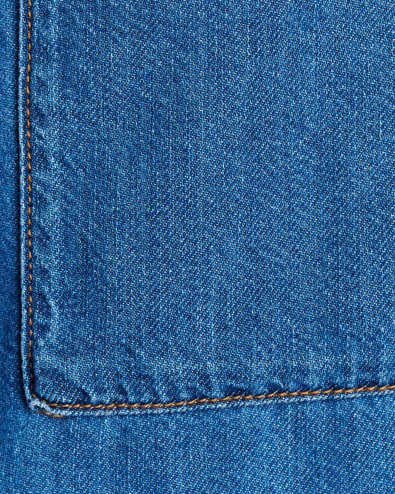 Loe Crop Denim Shirt in BLUE VINTAGE