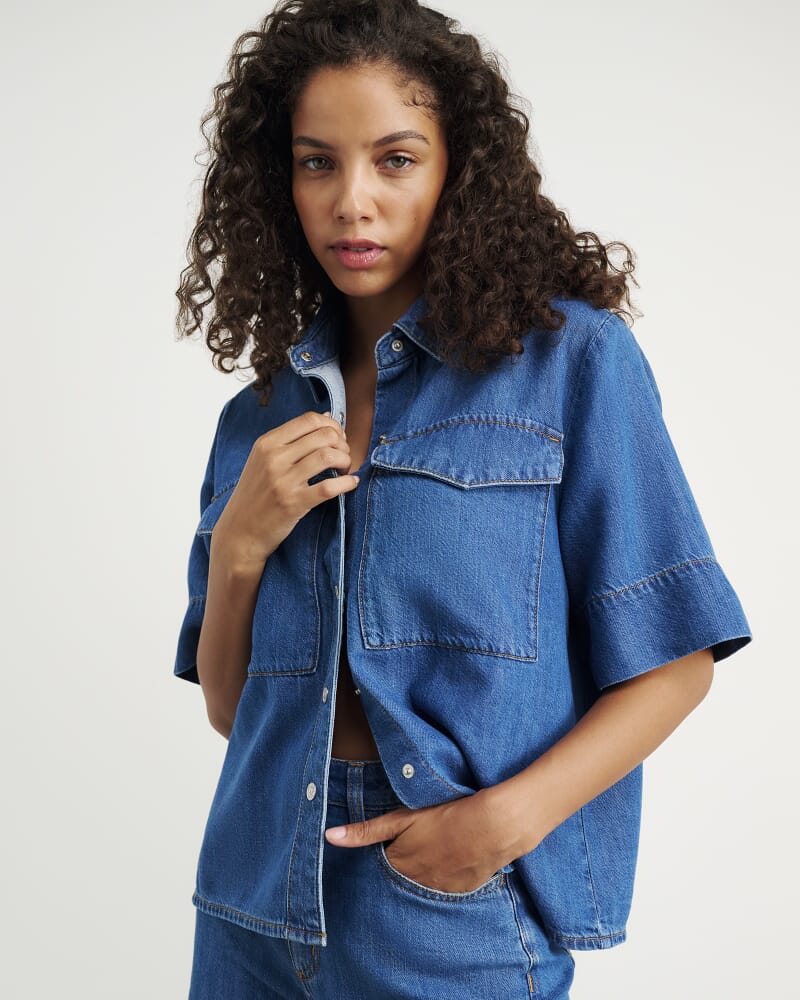 Loe Denim Shirt in BLUE VINTAGE