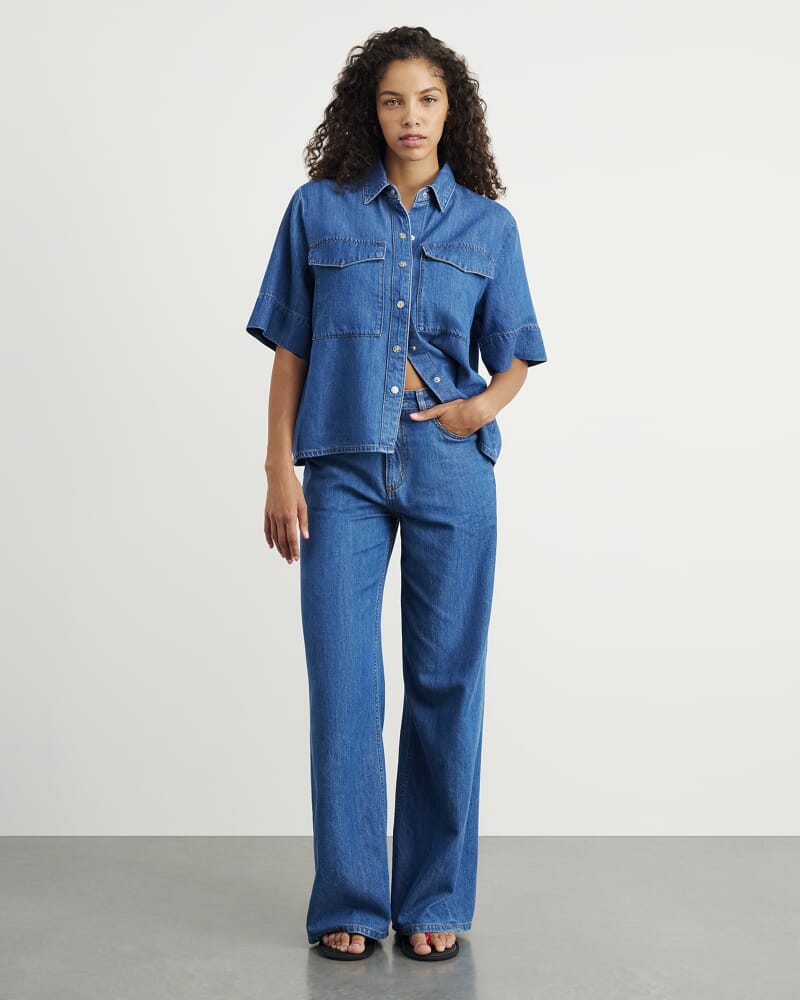 Loe Denim Shirt in BLUE VINTAGE