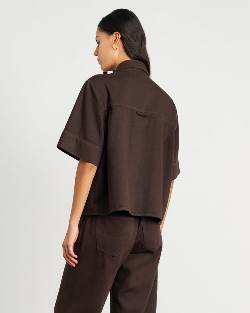 Loe Denim Shirt in DARK CHOCOLATE