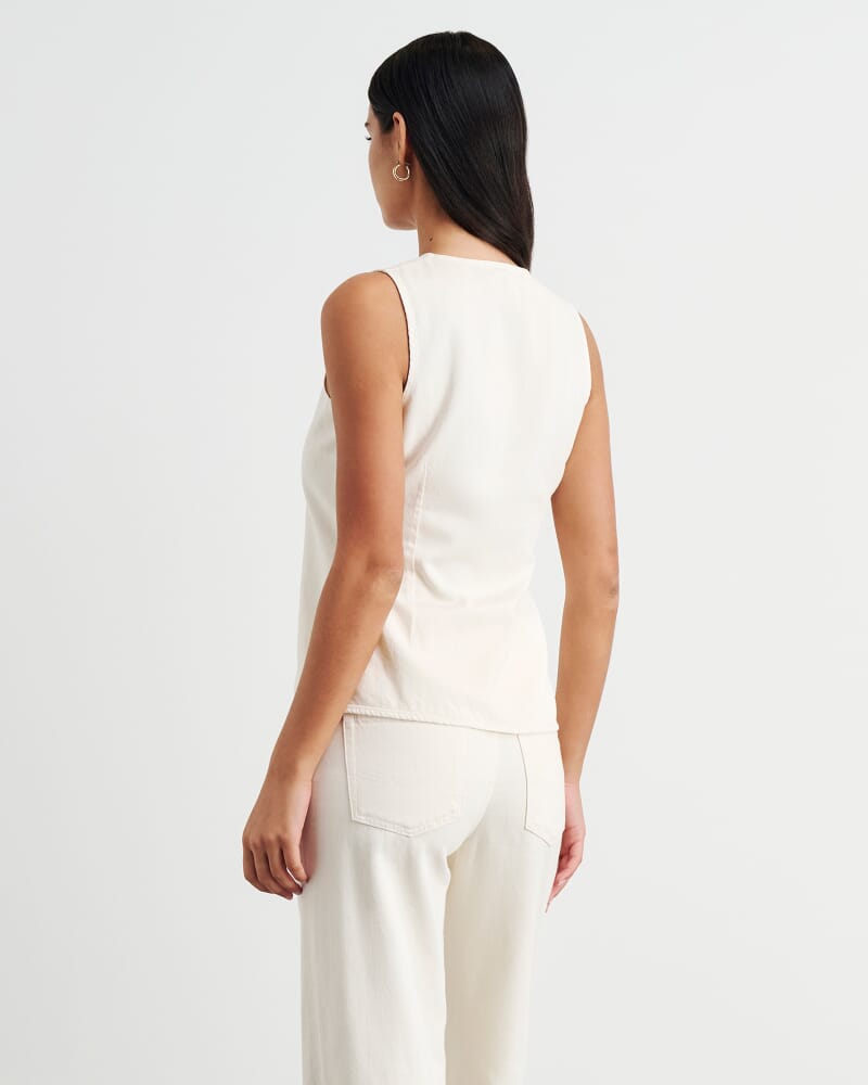 Loe Denim Vest in ECRU
