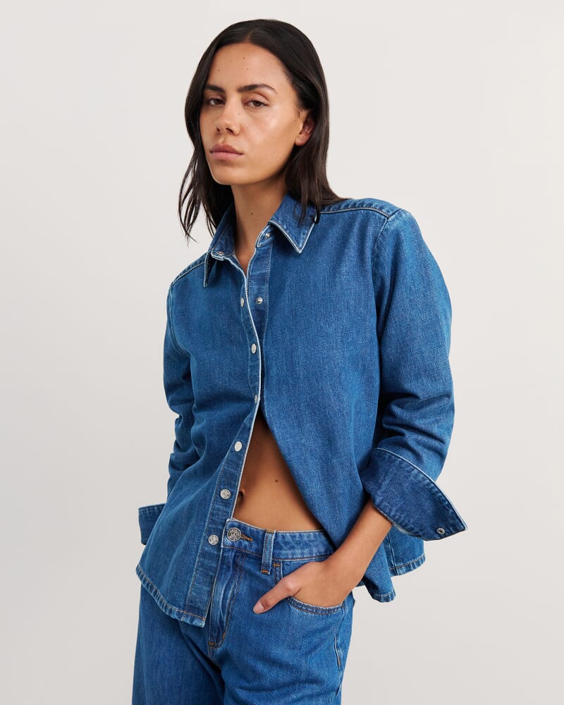 Cora Denim Shirt in BLUE WASH