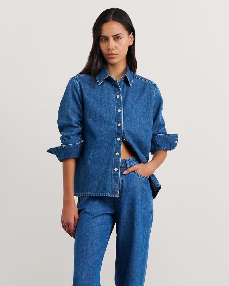 Cora Denim Shirt in BLUE WASH