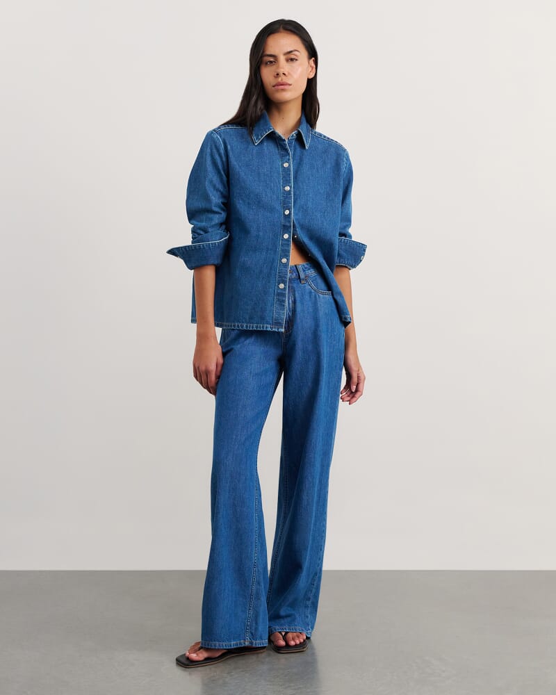 Cora Denim Shirt in BLUE WASH