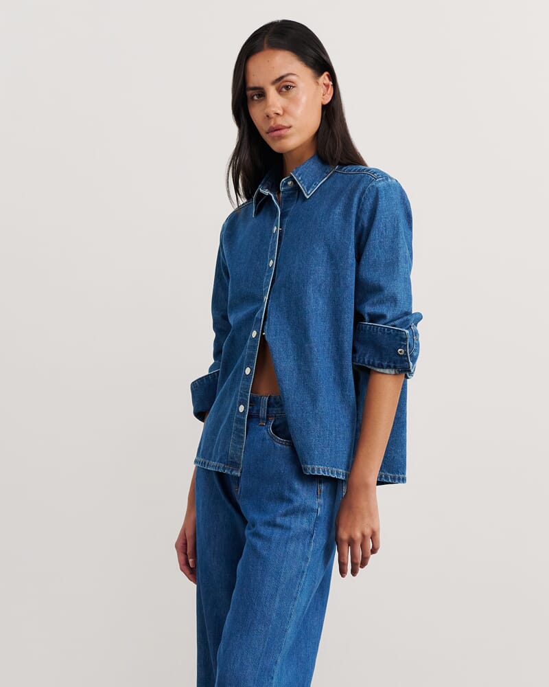 Cora Denim Shirt in BLUE WASH
