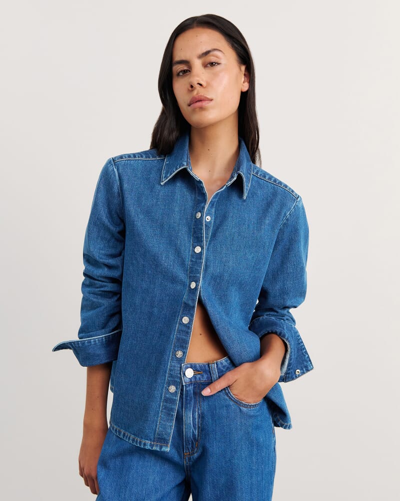 Cora Denim Shirt in BLUE WASH