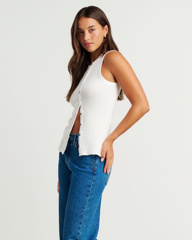 Celina Asymmetric Vest in WHITE