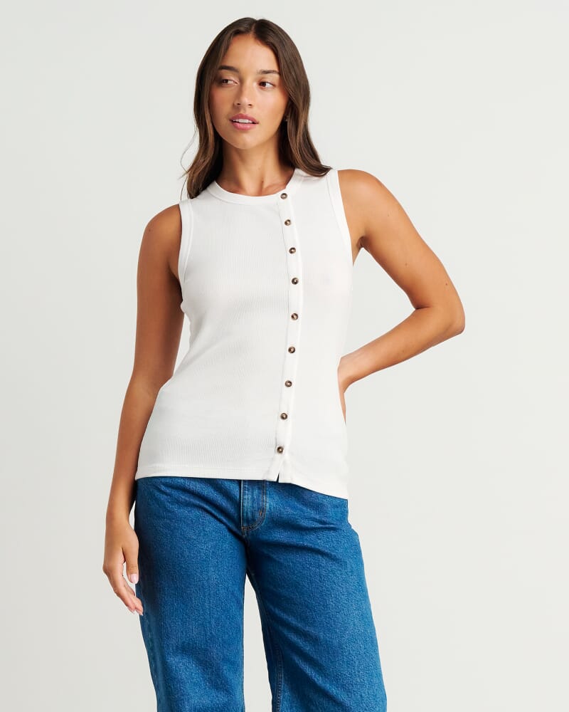 Celina Asymmetric Vest in WHITE